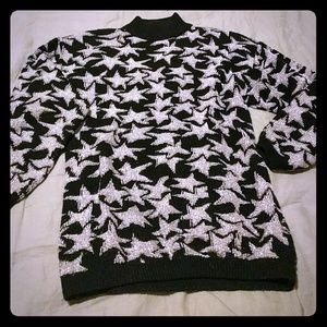 Vintage Sparkly 80s Mock Turtleneck Sweater